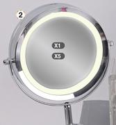 Basics Beauty Mirror With Light & Storage Tray Magnification X1 & X5