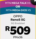 Oppo Reno 5 5G Enabled-On MTN Mega Talk XS Or MTN Mega Gigs XS (36 Months)