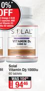 Solal Vitamin D3 1000iu-60 Tablets