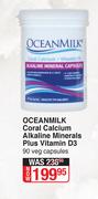 Oceanmilk Coral Calcium Alkaline Minerals Plus Vitamin D3-90 Veg Capsules