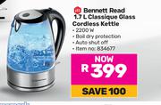 Bennett Read 1.7Ltr Classique Glass Cordless Kettle 834677