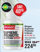 Biogen Supreme Probiotic 9 Strain-60 Plus 10 Vegi Capsules