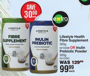 Lifestyle Health Fibre Supplement 300g Or Inulin Prebiotic Powder 300g-Each