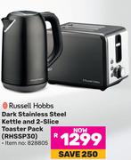 Russell Hobbs DarkStainless Steel Kettle And 2-Slice Toaster Pack RHSSP30