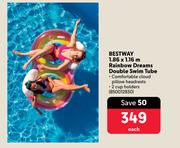 Bestway 1.86 x 1.16m Rainbow Dreams Double Swim Tube