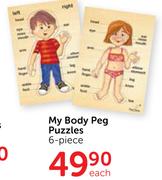 My Body Peg Puzzles-6-Piece-Each