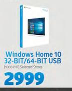 Microsoft Windows Home 10 32 Bit/64 Bit USB