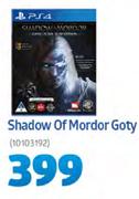 Shadaw Of Mordor Goty Game For PS4
