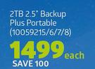 Seagate 2TB 2.5" Backup Plus Portable-Each