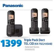 Panasonic Triple Pack Dect TEL CID KX-TGC213SAB