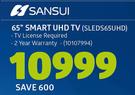 Sansui 65" Smart UHD TV SLEDS65UHD