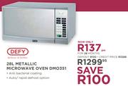 Defy 28Ltr Metallic Microwave Oven DMO351