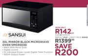 Sansui 30Ltr Mirror Black Microwave Oven SMO3003D