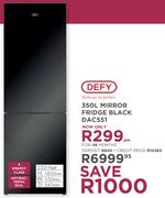 Defy 350Ltr Mirror Fridge Black DAC551