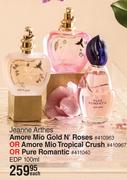 Jeanne Arthes Amore Mio Gols N'Roses Or Amore Mio Tropical Crush Or Pure Romantic EDP-100ml Each