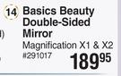 Basics Beauty Double Sided Mirror Magnification X1 & X2