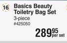 Basics Beauty Toiletry Bag Set 3 Piece-Per Set