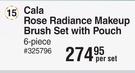 Cala Rose Radiance Makeup Brush Set With Pouch 6 Piece-Per Set