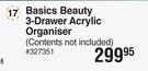 Basics Beauty 3 Drawer Acrylic Organiser