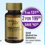 Dis-Chem Gold Multivit For Diabetics 60 Coated Tablets-For 2