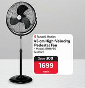 Russell Hobbs 45cm High-Velocity Pedestal Fan RHHV50 238921-Each