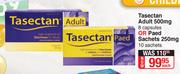 Tasectan Adult 500mg 8 Capsules Or Paed Sachets 250mg 10 Sachets-Each