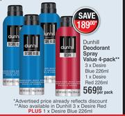 Dunhill Deodorant Spray Value-4 Per Pack 
