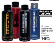Hummer Deodorant Body Spray Assorted-200ml Each