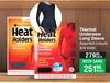 Heat Holders Thermal Underwear Long Sleeve Assorted Colours & Sizes-Each