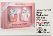 Women'Secret Rose Seduction Gift Set EDP 100ml Plus Body Lotion 200ml-Per Set