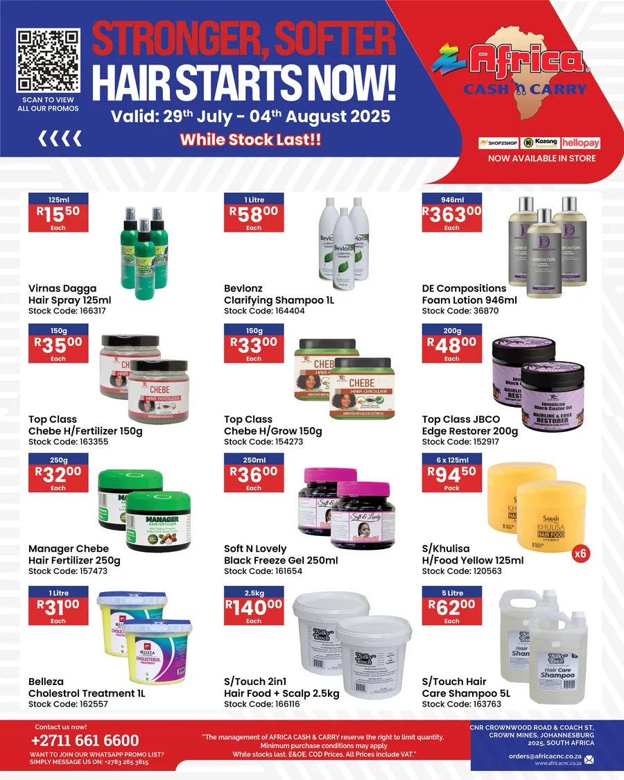Africa Cash And Carry : Stronger, Softer Hair Starts Now (29 July - 04 August 2025)