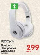 Rocka Bluetooth Headphones White Sonic-Each