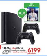 PS4 1TB Slim Plus FIFA 18-Per Bundle