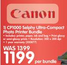 Canon CP1000 Selphy Ultra-Compact Photo Printer Bundle-Per Bundle