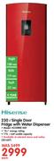 Hisense 230Ltr Single Door/ Fridge With Water Dispenser H230RRE-WD