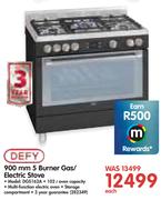 Defy 900mm 5 Burner Gas/Electric Stove DGS162A