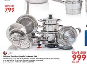 Tissolli 21 Piece Stainless Steel Cookware Set-Per Set