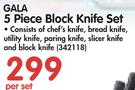 Gala 5 Piece Block Knife Set-Per Set