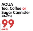 Aqua Tea, Coffee Or Sugar Canister-Each