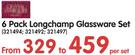 6 Pack Longchamp Glassware Set-Per Set