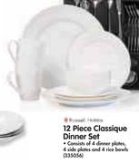 Russell Hobbs 12 Piece Classique Dinner Set-Per Set