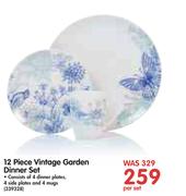 12 Piece Vintage Garden Dinner Set-Per Set