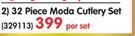 Primaries 32 Piece Moda Cutlery Set-Per Set
