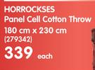 Horrockses Panel Cell Cotton Throw 180c230cm-Each