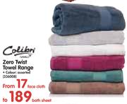 Colibri Zero Twist Towel Range In Assorted Colours From Face Cloth To Bath Sheet-Each