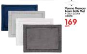 Verona Memory Foam Bath mat In Assorted Colours-Each