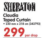 Sheraton Claudia Taped Curtain 230x218cm-Per Drop