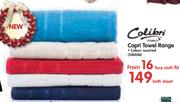 Colibri Capri Towel Range In Assorted Colours(Face Cloth To Bath Sheet)