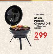 Terrace Leisure 36cm Portable Charcoal Grill With Foldable Legs-Each