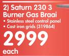Terrace Leisure Saturn 230 3 Burner Gas Braai